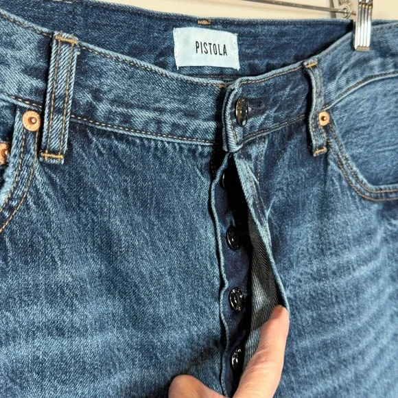 PISTOLA Denim Tate High Rise Bowed Wide Leg Women's Size 30 Cotton